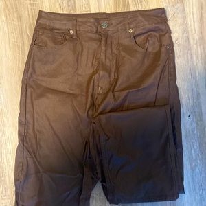 Brown leather pants
